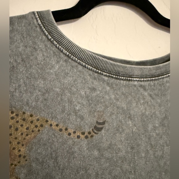 Gray Washed T-Shirt Dress with Cheetahs - Picture 4 of 6